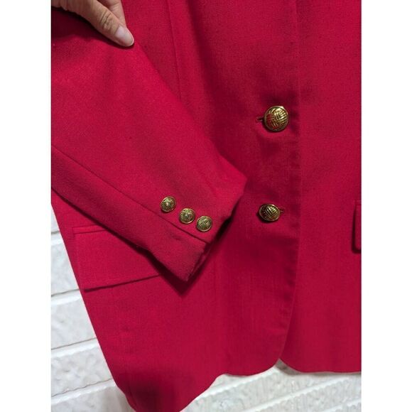 Jacqueline Ferrar Women's Red Solid Dress Skirt Jacket Ensemble 3-Piece Set Size - Picture 4 of 11